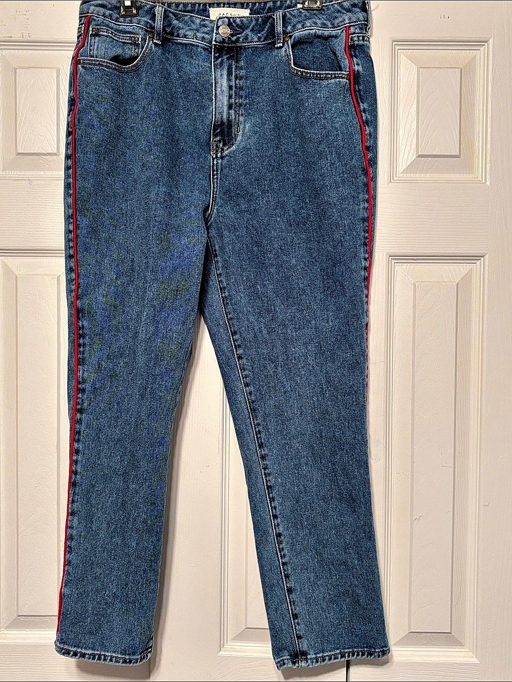 PacSun Mom Jean Red Stripe Straight Leg Jeans Waist 31